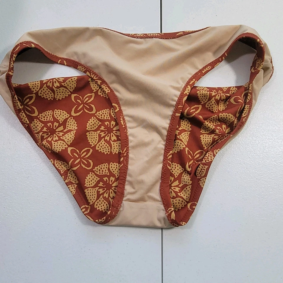 Traje de baño marca Faherty parte inferior de bikini para mujer M mandala floral reciclado dorado óxido Foto 4 de 4