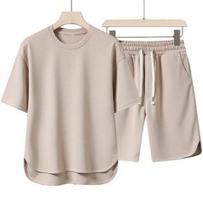 2026 Summer New Men Suit Round Neck Short Sleeve T-shirt shorts Two Piece Set
