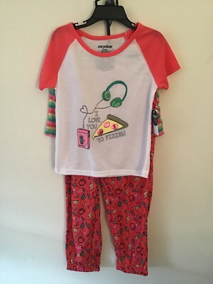 Girls 3 Piece Pajama Set 6/6X