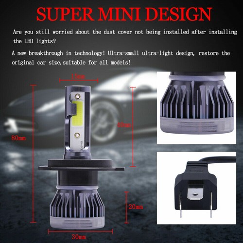 9003 H4 LED Headlight Bulbs Kit 120W 26000LM Hi-Low Beam Super Bright White - Foto 5 di 12