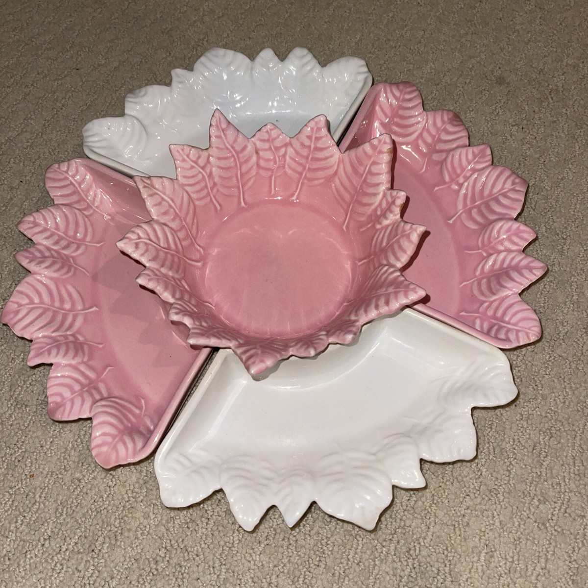 Mid Century Modern '56 Miramar Of California 809 Pink White 5pc