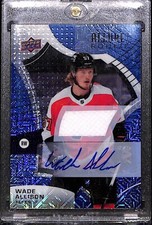 2020-21 UD Allure Blue Line Auto Jersey #124 Wade Allison Flyers #23/75