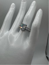 Sterling Silver Princess Cut Clear Stone Ring Size 5.5 Silver