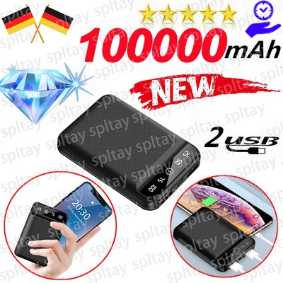 Universal Powerbank 100000mAh Tragbar Externer Batterie Ladegerät Für Handy