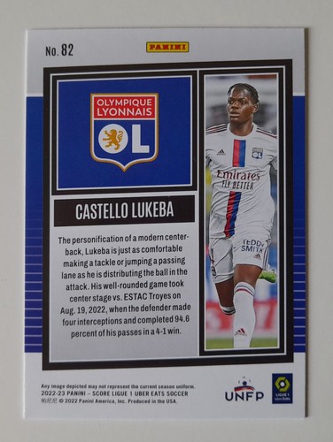 Castello Lukeba #82 - Panini Score Ligue 1 2022 2023 - Afbeelding 2 van 2