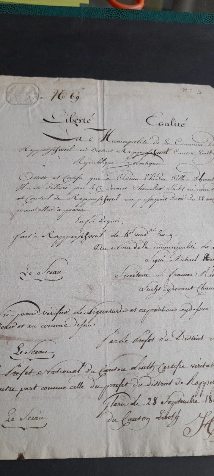 PASSEPORT SUISSE SUISSE 1792 D HERCULAIS - Foto 1 di 1