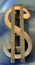 Vtg Swank Sterling Silver Money Clip Mid Century Modern Dollar Sign 2.25