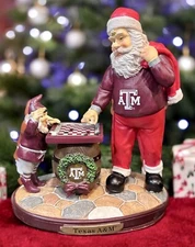The Memory Co L.E. Texas A&M Aggies SANTA CHECKERS Christmas Figurine NIB