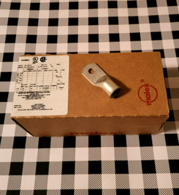 Molex 192210234 Compression Ring Terminal for 2/0 AWG Wire, 1/4'' (Box of 50)