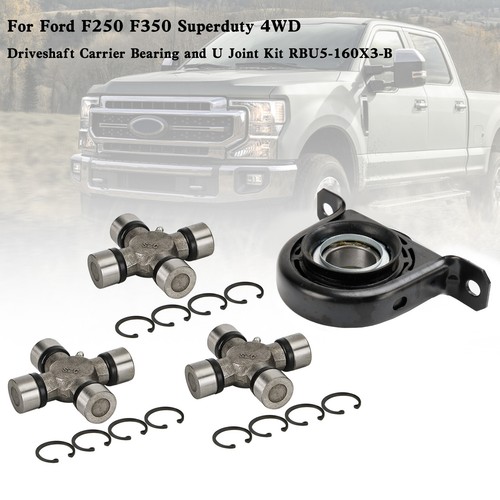 Rear Driveshaft Carrier Support Bearing & U-Joint For Ford F250 F350 Super Duty 4x4 1999-2010