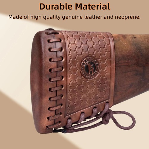 TOURBON Vintage Leder Gewehr Rückstoß Pad Gewehrstoßschutz Flinte Schaft Abdeckung - Bild 7 von 24