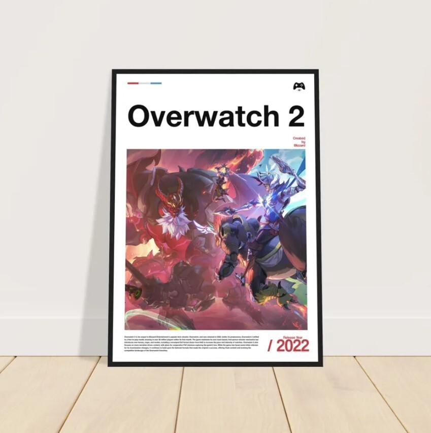 Overwatch 2 Gaming Poster, Overwatch Art, Overwatch 2 Wall Art