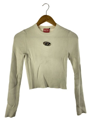 DIESEL KNIT SWEATER (THIN M RAYON White A12397 Used