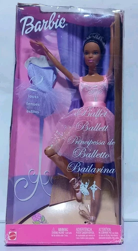 Vintage Barbie Ballet Doll with 2 Outfits African American 2002 Mattel #56991