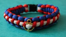 Royalt Navy Colours 7 strand Para Cord military weave bracelet with anchor