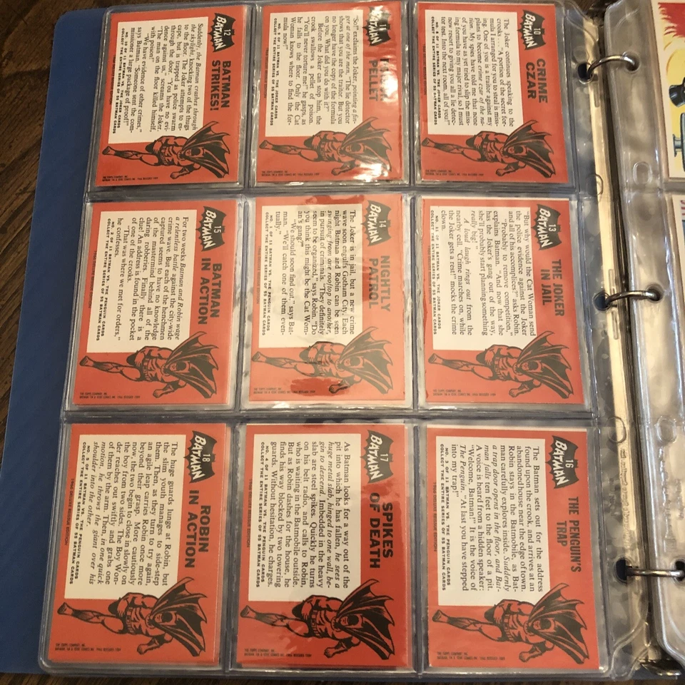 BATMAN Topps 1966 Black Bat Trading Cards Full Re issue Set from 1989 MINT - Image 4 of 4