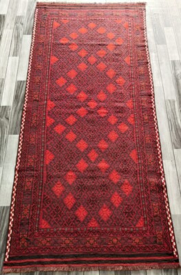 Antik Vintage Stil Kelim Teppich, Handgewebt Afghan Azteken Vorleger, Größe 241x112 CM
