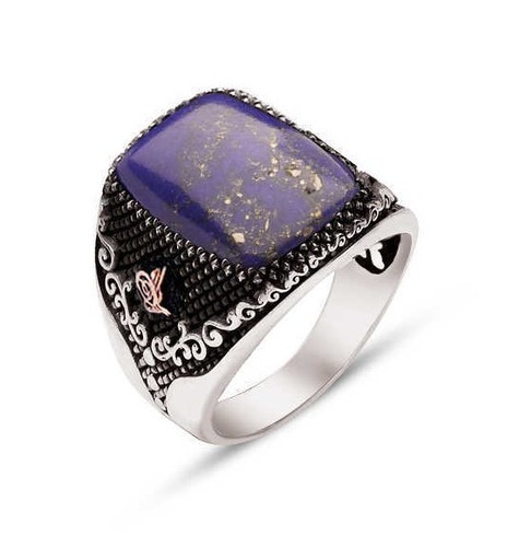 925 Sterling Silver Mens Ring, Turkish Handmade Jewelry 925 Sterling Silver Ring - Picture 3 of 6
