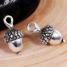 Acorn Charm 18mm Antiqued Silver Plated Autumn Pendants C5471 - 5, 10 or 20PCs