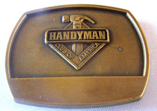 Vintage 1996 Handyman Club Of America Life Member Metal Belt Buckle