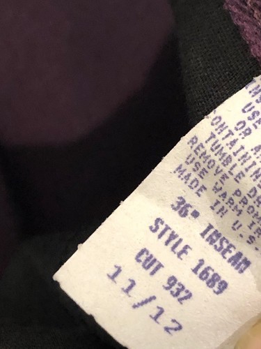 NWT Vintage Roughrider Jeans By Circle T Size 11/12 Made USA Purple 36” Inseam - Picture 8 of 10