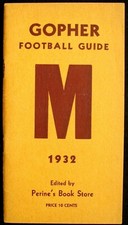 1932 UNIVERSITY OF MINNESOTA GOPHERS FOOTBALL POCKET GUIDE BY PERINE'S - RARE!