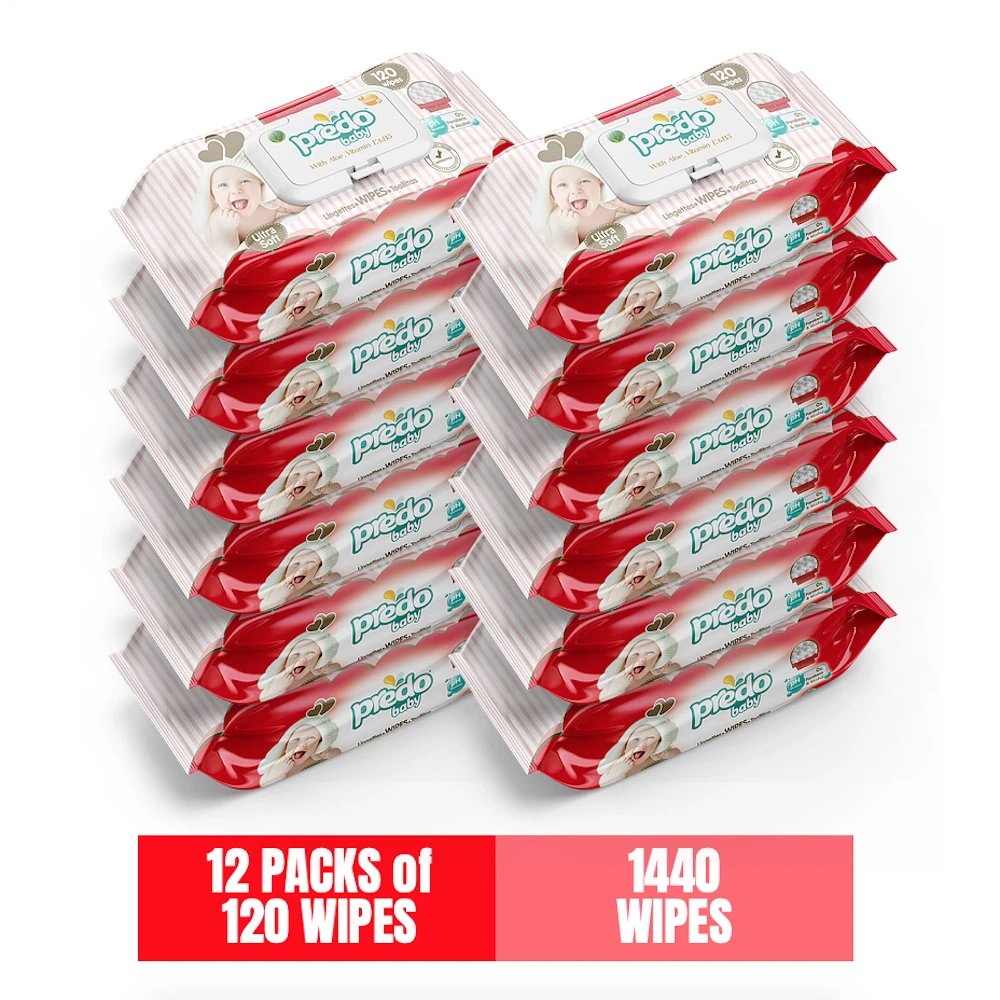 Predo Baby Wipes, 12 Packs, 1440 Wipes, Aloe, Vitamin E and Vitamin B5
Opens in a new window or tab