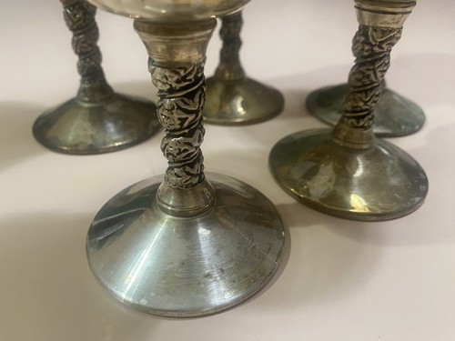 Lot Of 5 Vintage Valero EPB Silverplated Wine Chalice Goblet Cups Made In Spain - Picture 3 of 6