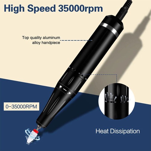 Pro 35000RPM Rechargeable Electric Nail Drill Machine Portable Manicure Pedicure - Picture 10 of 11