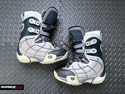 Airwalk Snowboard Snow Boots Men 9 Women 10 Grey Blue HS 05/00 Straps & Buckles