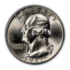1961-D 25c Silver Washington Quarter - PQ White BU+ Coin - SKU-Z5238