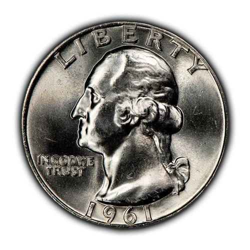 1961-D 25c Silver Washington Quarter - PQ White BU+ Coin - SKU-Z5238