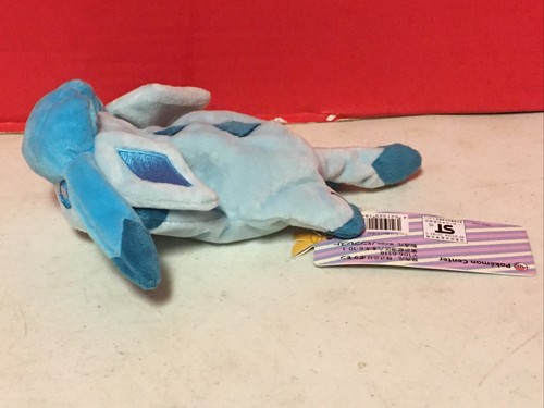 Pokemon Giapponese Centro Glaceon Posa Beanbag 6" Peluche Occhi Aperti Kuttari 2015 - Foto 4 di 6