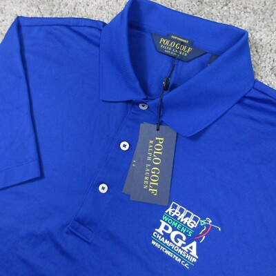 Polo Ralph Lauren Shirt Mens Large Blue Performance Womens PGA Championship Logo