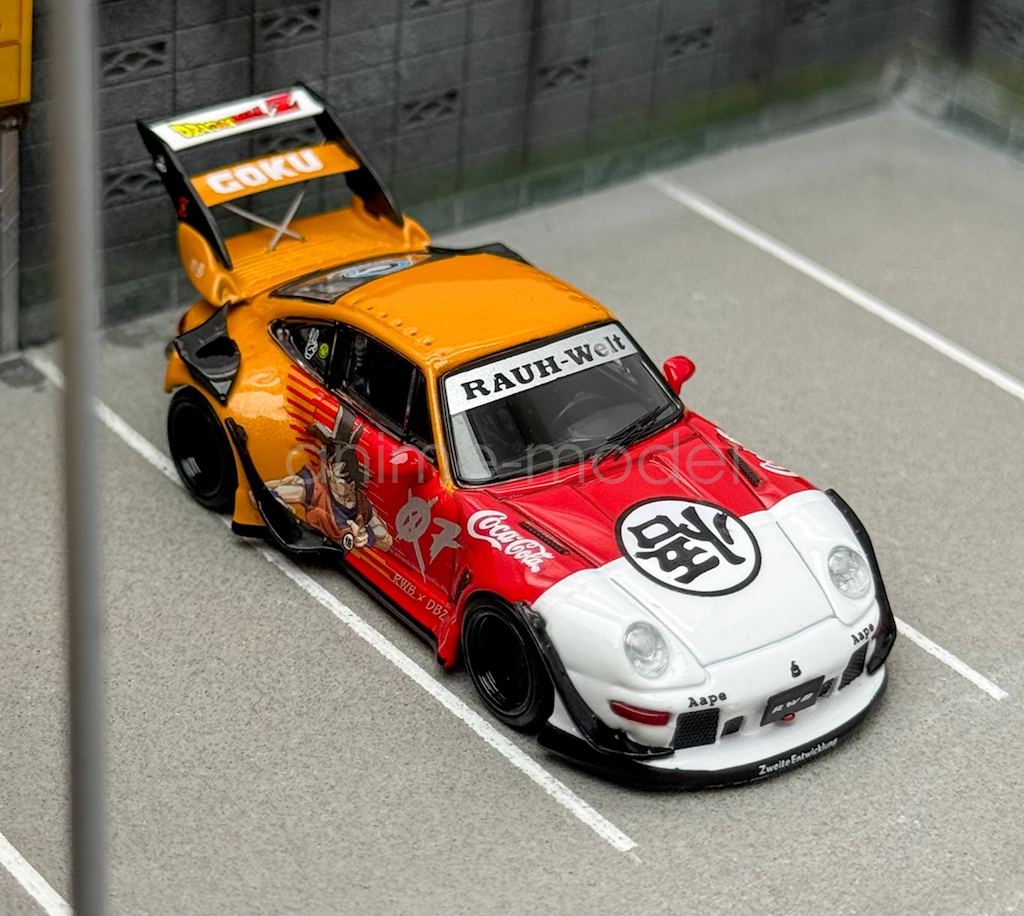 1:64 Red Dragon Ball RWB 993 911 Racing Sports Diecast Metal Car