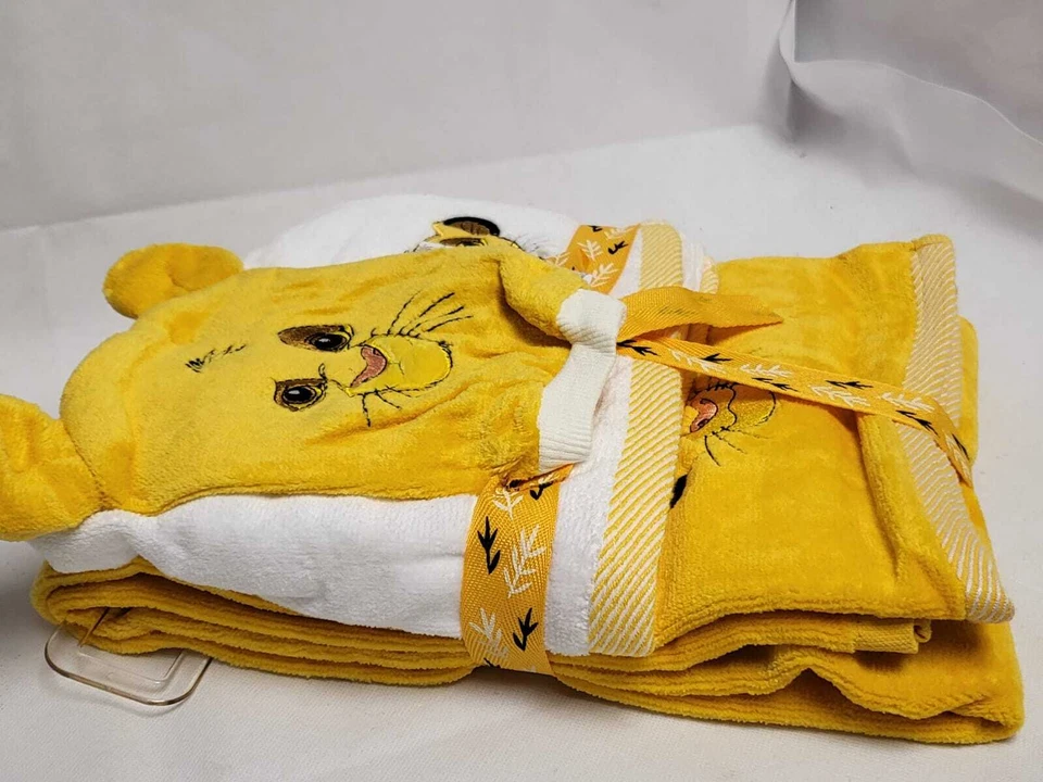 Disney Simba The Lion King Yellow Wash Mitt Bath Towel Hand Towel Set Primark - Image 3 of 4