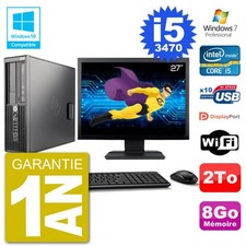 PC HP Z220 SFF Ecran 27" Core i5-3470 RAM 8Go Disque 2To Graveur DVD Wifi W7