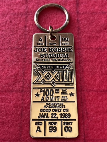 FOOTBALL- NFL. SF- 49ERS SUPER BOWL 23th BIG TICKET KEYCHAIN. RARE. VINTAGE - Picture 2 of 4