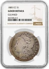 1885 CC Carson City $1 Morgan Silver Dollar NGC Good Details Cleaned Key Date