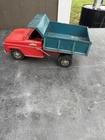 Vintage 1960s Tonka Original Hydraulic Dump Truck Blue Red Missing Cab