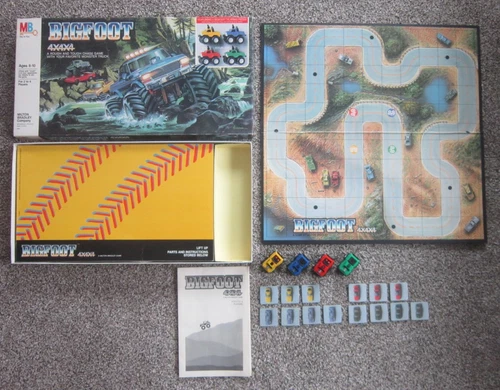 Vintage 1984 Milton Bradley BIGFOOT 4x4x4 ROUGH & TOUGH CHASE BOARD GAME w/ Mini