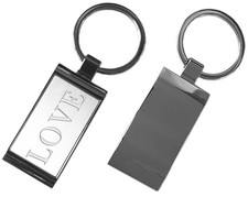 Rectangular Metal Engraved Keychain