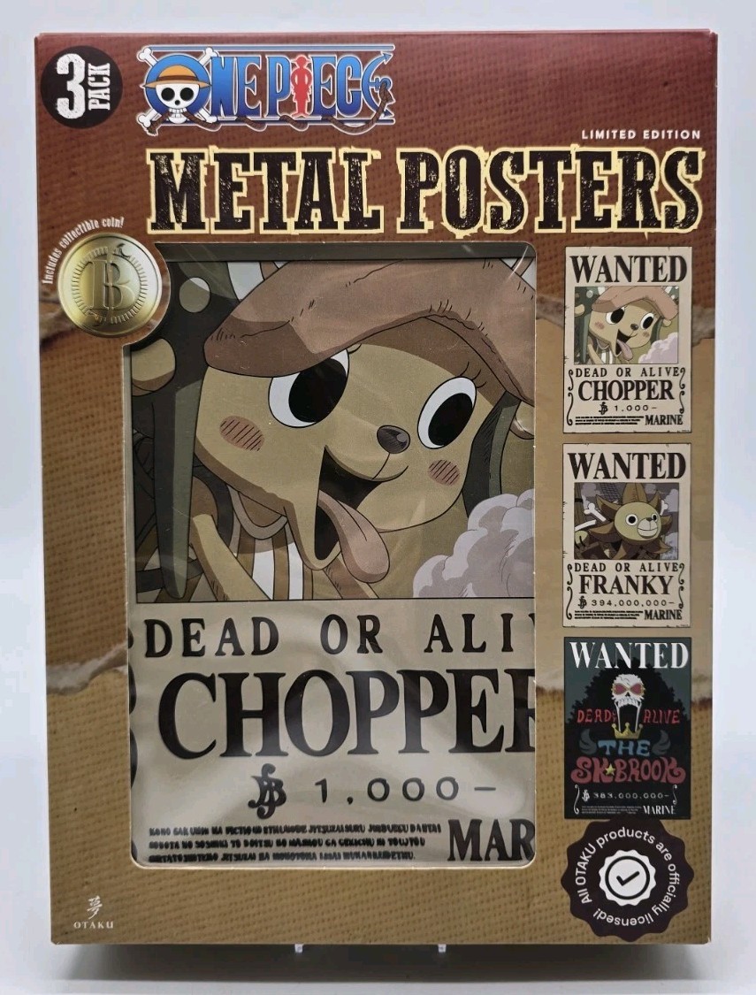 One Piece Wanted Poster Limited Edition Metal Posters 3 Pack