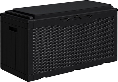 #ad #ad Large 100 Gallon Weatherproof Resin Deck Box with Cushions Black $158.99