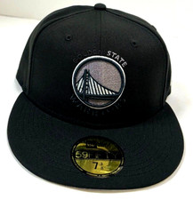 Golden State Warriors NBA NE Black Multi  Fitted Hat~Black
