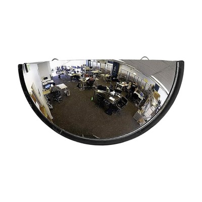 18  Acrylic Bubble Half Dome Mirror with Black Rim, Round Indoor Security