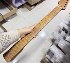 Low Price Reverse head 22frets Roasted flame Maple guitar Neck part Satin DIY