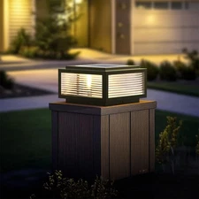 Solar Post Lights,Outdoor Post Light,Modern Outdoor Column Lights, LED Fence ...