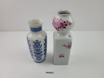 2x Vasen DDR Porzellan Fine China Lichte & Volkstedt Kobalt H=22 & 27cm #252833