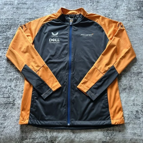 Castore McLaren Formula 1 Team Men's Racing Jacket Sz M Full Zip Gray Orange EUC - product listing photo
